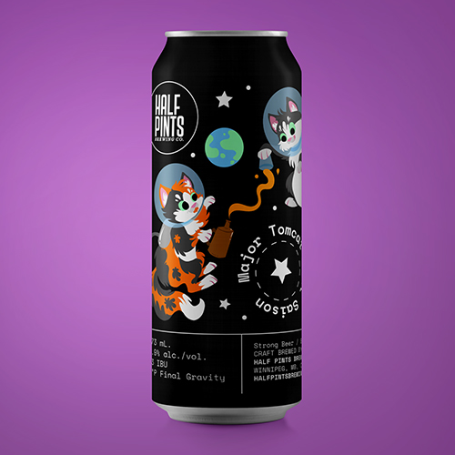 space cats beverage can design for Half Pints