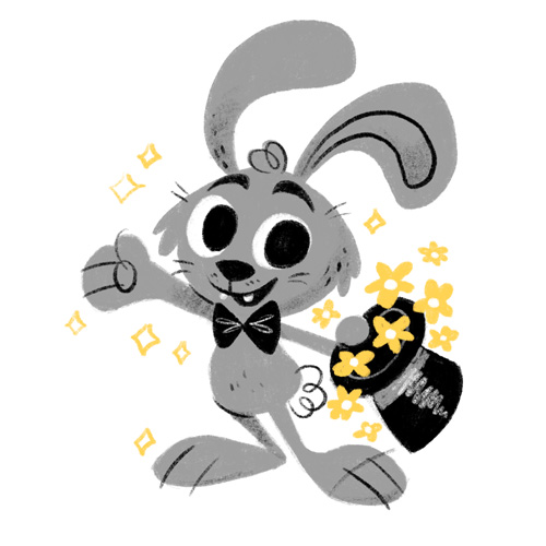 illustration of a rabbit with a magic hat that was the former mascot for this website